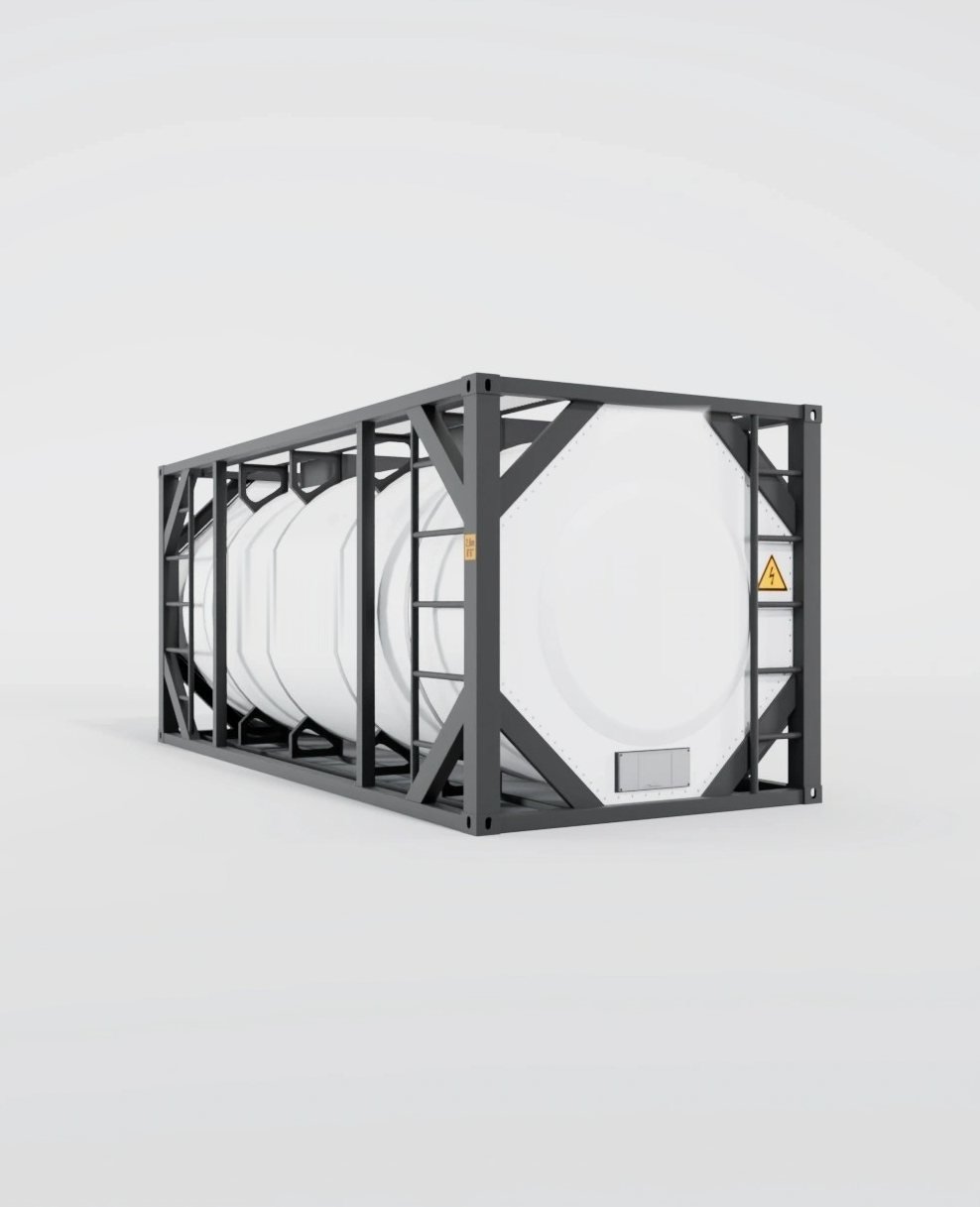 Container 20 Pieds Citerne, vue trois-quarts