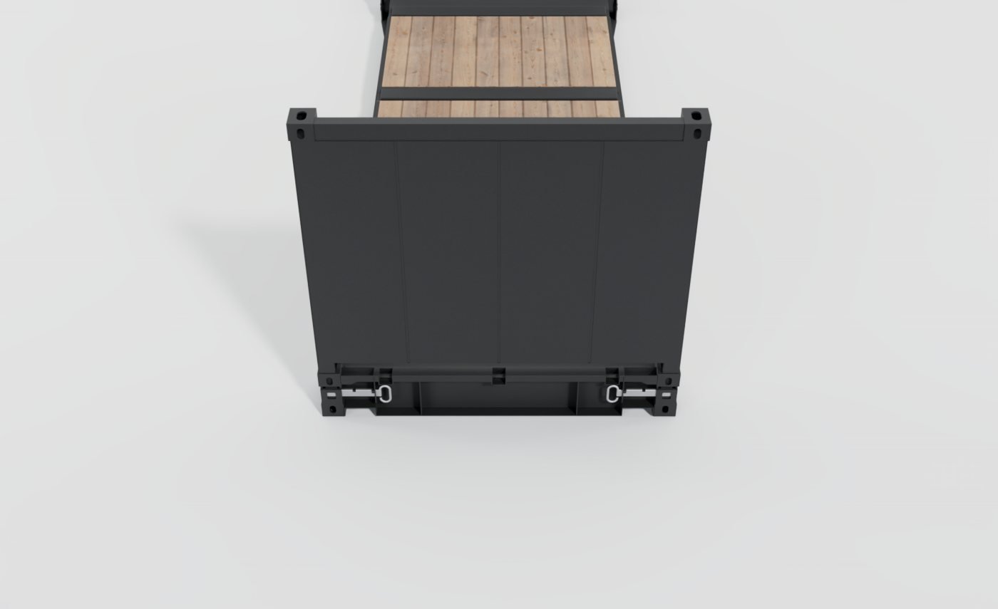 Container 20 Pieds Flat Rack, vue arrière