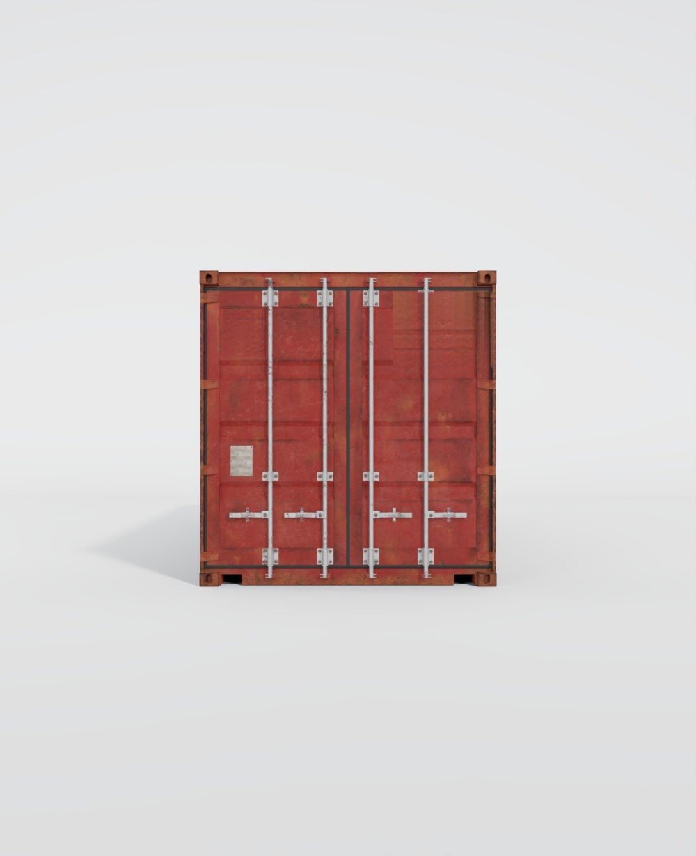20-Fuß-Seecontainer (6 m), gebraucht, Seitenansicht