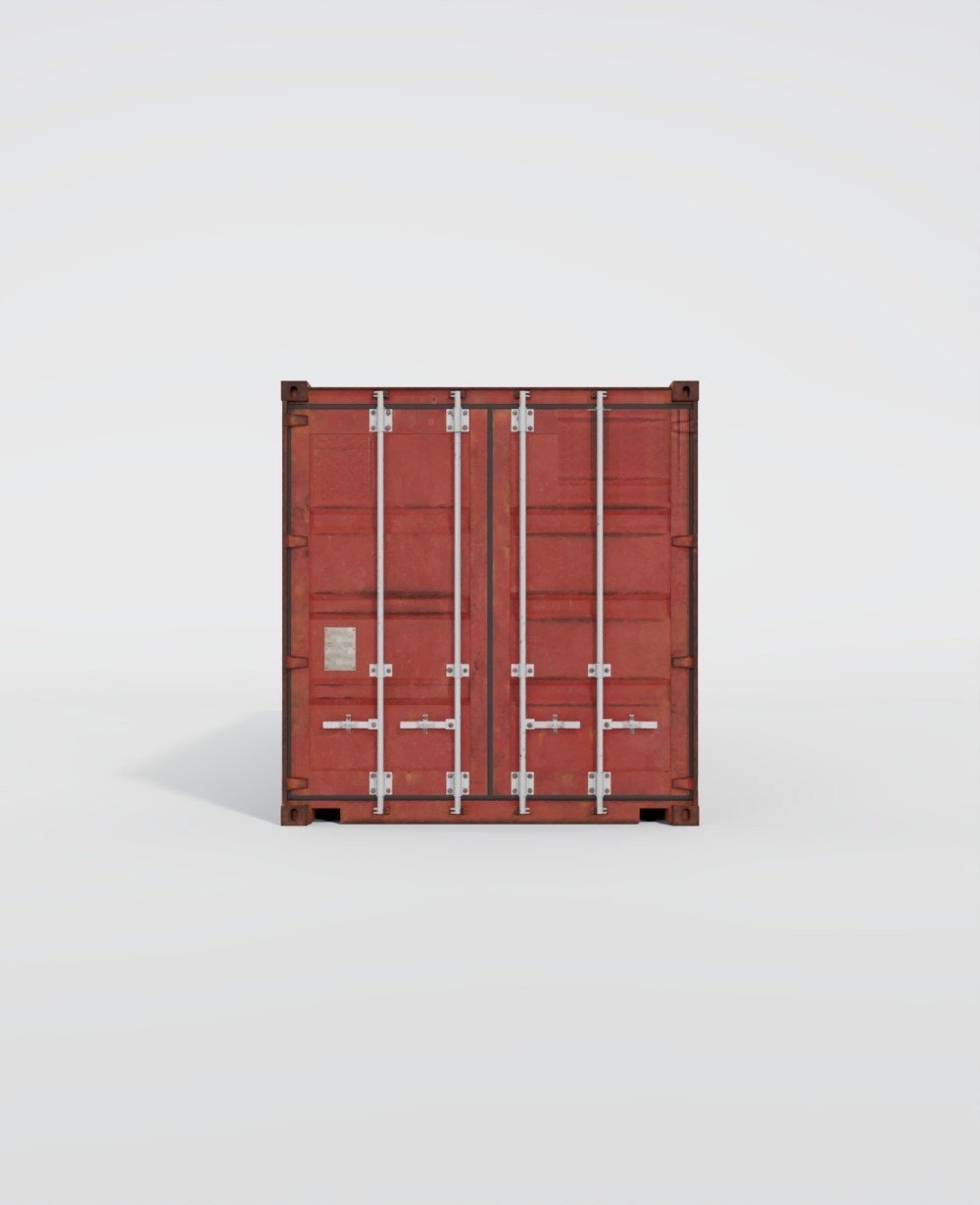Used 20 ft Open Top Container, rear view