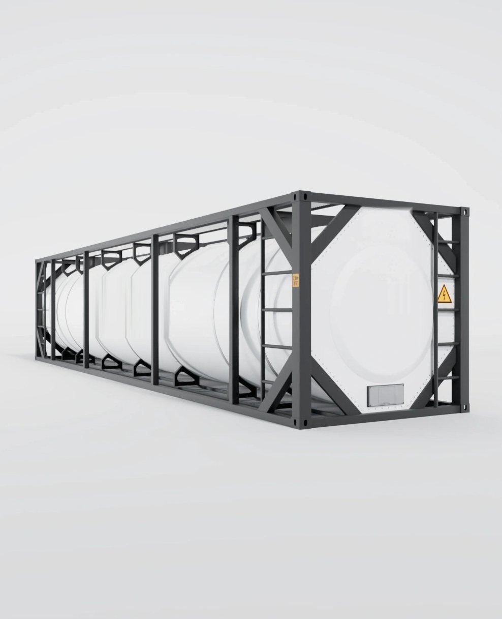 Container 40 Pieds Citerne, vue trois-quarts