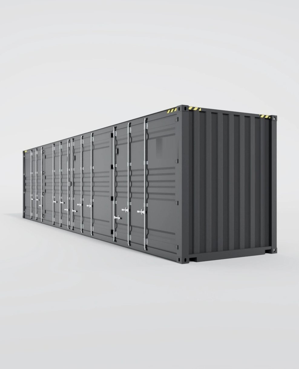 Container 40 Pieds HC Open Side, vue trois-quarts