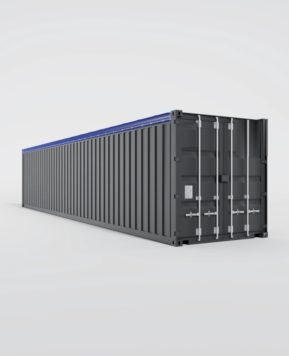 Container 40 Pieds Open Top, vue trois-quarts