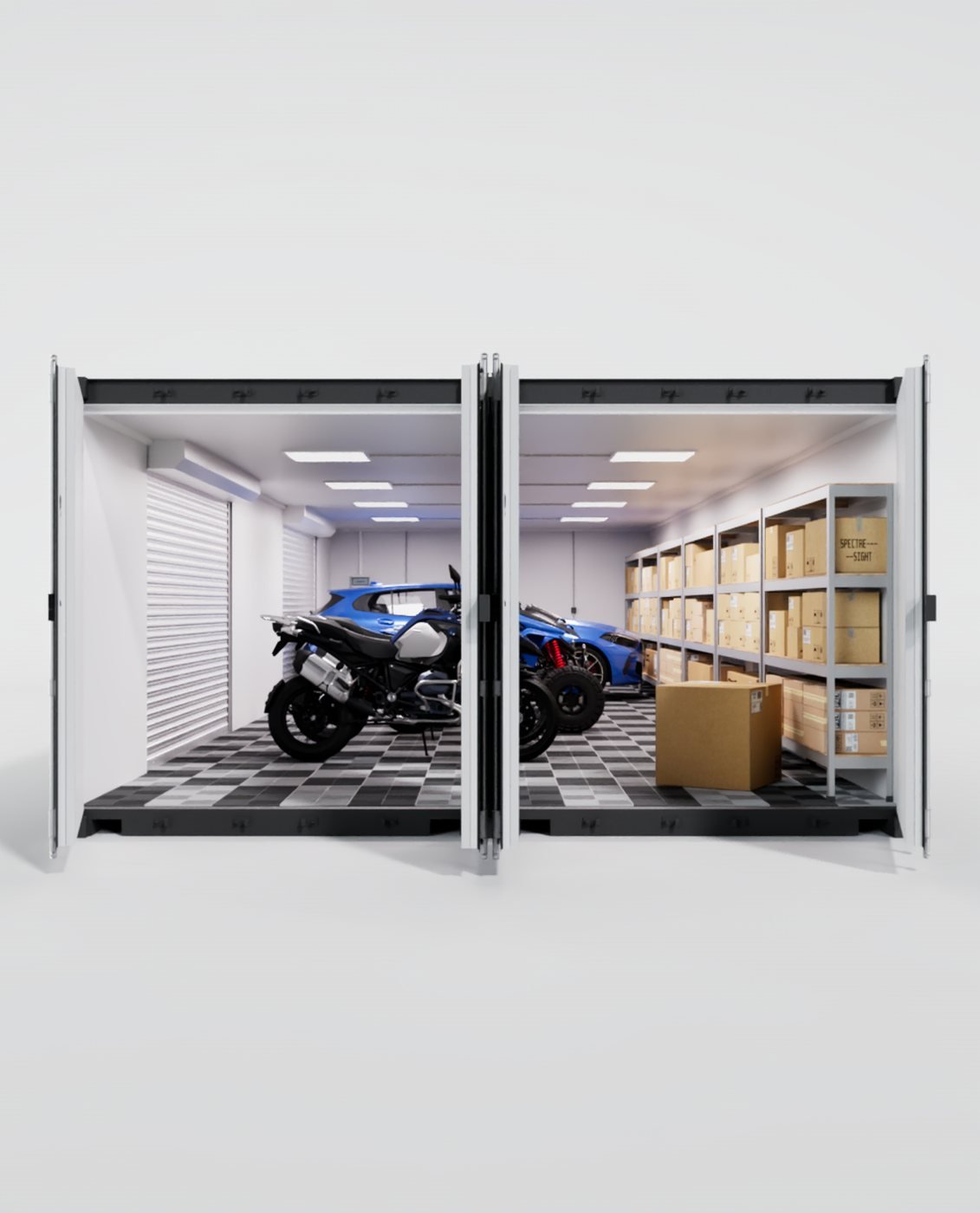 CUBO Garage™ 40, cutaway view, opposite side